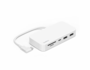 Belkin CONNECT USB-C 6v1 Multiport Hub s držákem, bílá