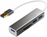 USB HUB LogiLink USB 3.0, 3portový, se čtečkou karet UA0306