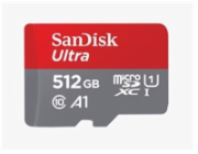 SanDisk MicroSDXC karta 512GB Ultra (150 MB/s, A1 Class 10 UHS-I) + adaptér