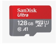 SanDisk MicroSDXC karta 128GB Ultra (140 MB/s, A1 Class 10 UHS-I) + adaptér