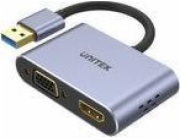 UNITEK ADAPTER USB-A - HDMI & VGA FULL HD M/F