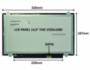 SIL LCD PANEL 14,0" FHD 1920x1080 30PIN MATNÝ IPS / ÚCHYTY NAHOŘE A DOLE 77047414 LCD PANEL 14,0" FHD 1920x1080 30PIN MATNÝ IPS / ÚCHYTY NAHOŘE A DOLE