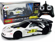 LeanToys Sports Car Racing R/C 1:24 Corvette C6.R bílá 2,4G světla