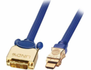 Kabel Lindy HDMI - DVI-D 2m modrý