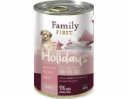 FAMILY FIRST Holidays Junior Chicken, rabbit, apple  - Mokré krmivo pro psy - 400 g