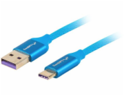 Lanberg CA-USBO-21CU-0010-BL USB-C (M) na USB-A (M), 1m, modrý LANBERG USB-C (M) na USB-A (M) 2.0 kabel 1m, modrý, (Huawei 5A)