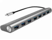 USB HUB LogiLink USB-C 3.1, 7 portů, hliníkové pouzdro