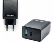 Beline Charger síť. Beline 1XUSB a 1XUSB-C 5A 18W BLACK/BLACK (pouze hlava)