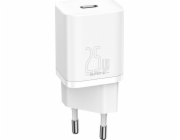 Baseus Baseus Charger Super Si 1c Fast USB nabíječka typu C 25W doručení napájení rychlý náboj bílá (CCSP020102)