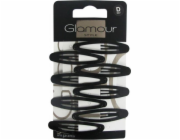 Glamour GLAMOR_Hair clips Black 8 ks