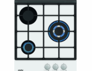 Simfer Hob H4.305.HGSBB Gas on glass  Number of burners/cooking zones 3  Rotary knobs  White