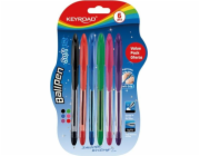 Keyroad Classic kuličkové pero KEYROAD Ball Pen Soft Jet, 0,7 mm, 6 ks, blistr, mix barev