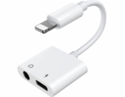 Adaptér USB Joyroom Lightning - Jack 3,5 mm + Lightning White (6956116718978)