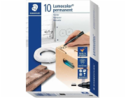 STAEDTLER fixy lumocolor trvalá černá 10 kusů