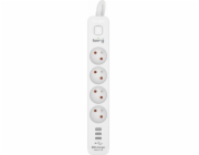 Zařízení Kerg Obsazení. Kerg s Switch-4 Sockets-3USB-BIAL-SZARA-3M-16A-H05VV-3X1.5MM2