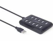 Gembird UHB-U2P10P-01 10-port USB 2.0 hub black