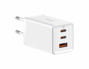 Baseus GaN5 Pro rychlonabíjecí adaptér 2x USB-C + USB-A 65W bílá