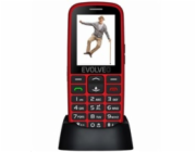 EVOLVEO EasyPhone EG, mobilní telefon pro seniory s nabíjecím stojánkem (červená barva)