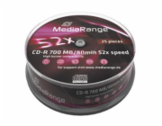 MEDIARANGE CD-R 700MB 52x spindl 25ks