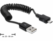 Delock - Kabel USB - USB (M) do Micro USB typ B (M) - 60 cm - svinutý - černá