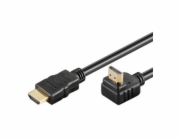 Kabel HDMI High Speed+Ethernet zlacený zahnutý konektor 90° 5m