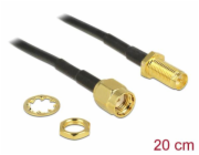 Delock anténí kabel RP-SMA Plug > RP-SMA Jack Bulkhead 200 mm