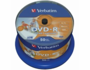 Verbatim DVD-R [ spindle 50 | 4.7GB | 16x | Wide Inkjet printable | ID branded ]