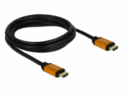 Delock - HDMI kabel - HDMI s piny (male) do HDMI s piny (male) - 2 m - trojnásobně stíněný - černá, zlatá - podpora 8K