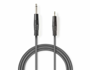 NEDIS stereo audio kabel/ 6,35 mm zástrčka - 3,5 mm zástrčka/ šedý/ 3m