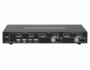 TECHLY 101928 2-port DisplayPort/USB dual-monitor KVM switch 2x1 with audio