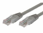 Cat.6 RJ45 UTP měděný patch cord kabel, 0,5m. šedá