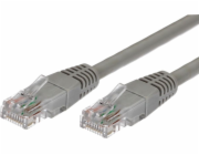 Cat.5e RJ45 UTP měděný patch cord kabel, 5 m, šedý