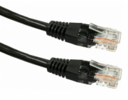 Cat.6 RJ45 UTP měděný patch cord kabel 10m. Černá