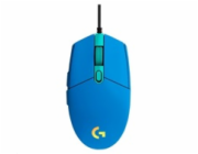 Logitech G102 Lightsync/Herní/Optická/8 000 DPI/Drátová USB/Modrá