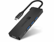 CONNECT IT USB-C hub, 5v1 (USB-C,3xUSB-A,HDMI), externí, Antracitová