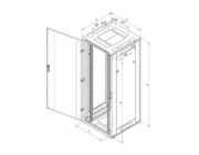 Rack Triton 19   stojanový, 32U/800x600, prosklené dveře, šedý, typ RT