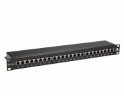 Patch panel Solarix SX24-5E-STP-BK-N 24 x RJ45 CAT5E STP černý 1U