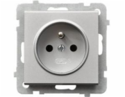 Ospel Single Socket Sonata Silver Mat Z/U 16A IP20 s PRZES (GP-1RZP/M/38)