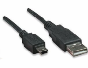 Manhattan USB-A - miniUSB kabel 1,8 m černý (333375)