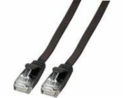 EFB plochý kabel RJ45 U / UTP, kat. 6A, PVC, 5 m, černá