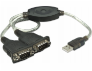 Manhattan USB-A kabel – 2x RS-232 0,45 m černý (174947)