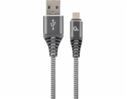 Gembird USB-A - microUSB kabel 1 m šedý (CC-USB2B-AMmBM-1M-WB2)