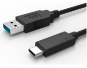 Kabel USB Logo USB-A - USB-C 1 m Černý