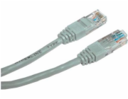 Patchcord s logem, UTP, Cat.5e, RJ45 M/2m, nestíněný, šedý