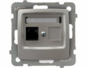 Ospel Karo single computer socket RJ45 cat.5e MMC silver pearl (GPK-1S/K/m/43)