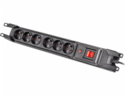 Armac přepěťová ochrana Multi M6, 6x zásuvka, IEC, vypínač, 19" rack, 3m, černá