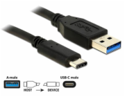 Delock Kabel SuperSpeed USB 10 Gbps (USB 3.1, Gen 2) Typ A samec > USB Type-C samec 0,5 m černý