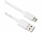 Kabel USB-C - USB 3.0 A (USB 3.2 generation 2, 3A, 10Gbit/s) 0,5m bílý