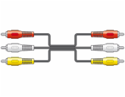 AV:link kabel 3x RCA samec - 3x RCA samec, 1.2m