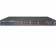 Planet FGSW-2624HPS4 L2 switch, 24x100Mb, 2x1Gb SFP, 24x PoE 802.3at 420W